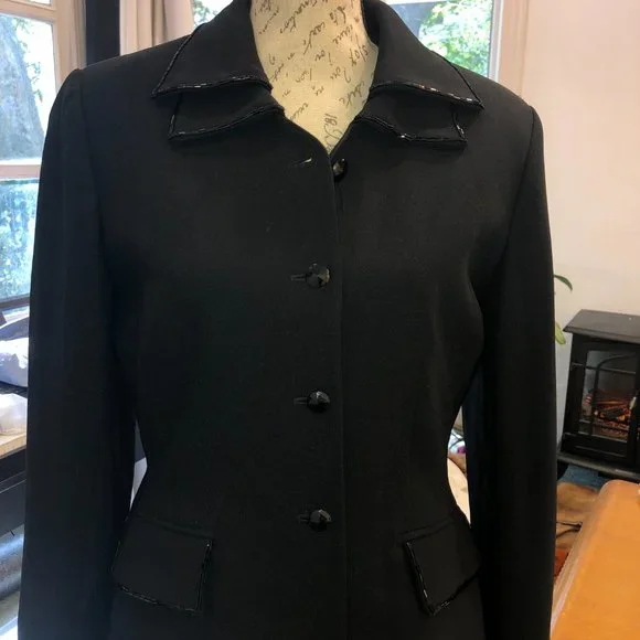 Kasper Jacket Black with Black Sequin Detail Size 8 - Picture 13 of 13